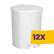 Özer Plastik Waves pedálos szemetes kivehető vödörrel Fehér 11L (Karton - 12 db) szemetes