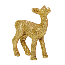  Őzike glitteres arany poly M6cm dekorációs kellék