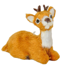  Őzike ülő aranybarna prémium M6cm dekorációs kellék