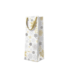  P.W.AGB2013504 Metallic Snowflakes papír ajándéktáska italos 12x37x10cm ajándéktasak