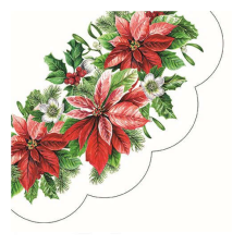 P.W.SDR231300 Glory Poinsettia rondo papírszalvéta 32cm,12db-os papírárú, csomagoló és tárolóeszköz
