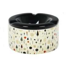 Padonio virág mintás kerámia hamutartó - fekete -3 hamutartó