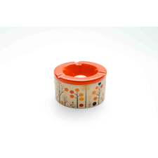 Padonio virág mintás kerámia hamutartó - narancssárga hamutartó