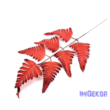  Páfrány levél 55cm - Vörös dekoráció