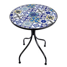  PALAZZO mozaikos kerti asztal Ø 55 cm, kék csempe kerti bútor