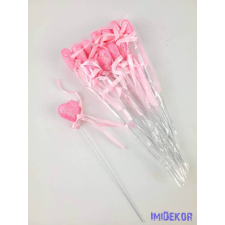  Pálcás szív betűző 12 db/csomag 21 cm - Gl Rózsaszín dekorációs kellék