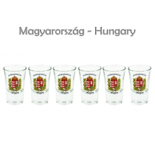  Pálinkás pohár szett 3,4cl 6db Babér címeres Magyarország - Magyaros ajándék pálinkás pohár