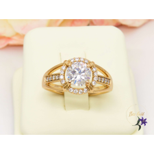  Palmira Gold Filled fehér központi köves gyűrű-18K gyűrű