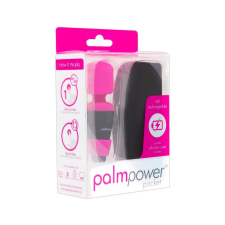 PalmPower Pocket Wand - akkus, mini masszírozó vibrátor (pink-fekete) vibrátorok