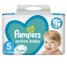 Pampers Active Baby Pelenka, Méret: 5, 64 db, 11kg-16kg pelenka