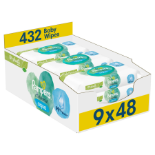 Pampers Harmonie Aqua Plastic Free műanyagmentes nedves törlőkendő 9x48 db törlőkendő