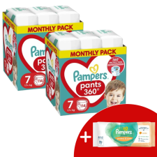 Pampers Pants 2x havi Pelenkacsomag 17kg+ Junior 7 (228db) + Ajándék Törlőkendő pelenka