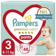 Pampers Premium Care Bugyipelenka, Méret: 3, 48 db Bugyipelenka, 6kg - pelenka