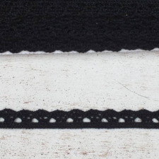 Pamut csipke fekete színű 1 cm x 2m méteráru