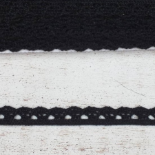 Pamut csipke fekete színű 1 cm x 2m méteráru