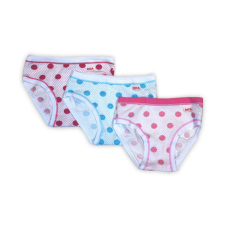 Pamut lányka bugyi - Pamutdzsörzé - 3 darabos - pöttyös - rózsaszín-pink-világoskék - 110 gyerek alsó