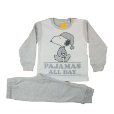 Pamut pizsama Snoopy mintával (104) - szürke gyerek hálóing, pizsama