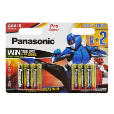 Panasonic 1.5V Alkáli AAA ceruza elem Pro power (8db/csomag) (LR03PPG/8BW 6+2F PR) (LR03PPG/8BW 6+2F PR) ceruzaelem