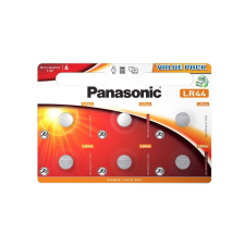 Panasonic Alkáli-mangán LR44 gombelem (6db/csomag) (LR-44EL/6BP) (LR-44EL/6BP) gombelem