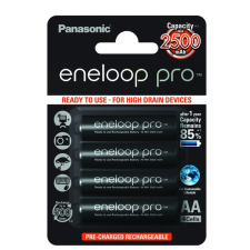 Panasonic BK-3MCC Panasonic Eneloop PRO akkumulátor 4db X 2500 mAh 1,2V Mignon 4xAA HR6 mini ceruza akku (Tölthető elem) ceruzaelem