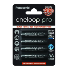 Panasonic ELAKU04 Panasonic Eneloop PRO akkumulátor 4db X 2500 mAh 1,2V Mignon 4xAA HR6 mini ceruza akku (Tölthető elem) ceruzaelem