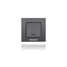 Panasonic Karre Plus nyomókapcsoló feliratozható jelzőfényes fekete (keret nélkül) világítási kellék