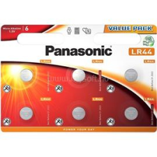Panasonic LR-44EL/6BP LR44 alkáli gombelem 6 db/csomag (LR44EL-6BP) gombelem