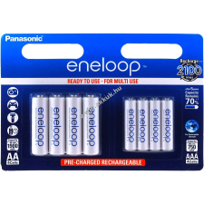 Panasonic Sanyo/Panasonic eneloop akkucsomag 4db AA 1900mAH + 4db 750mAh AAA típus BK-KJMCCE44E ceruzaelem