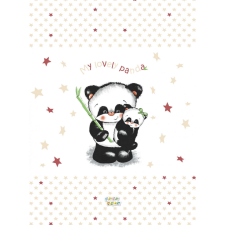 Panda Babastar merev pelenkázó lap 50*70 cm - bézs panda és mamája pelenkázó matrac