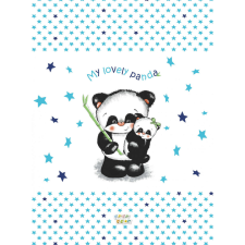 Panda Babastar merev pelenkázó lap 50*80 cm - kék panda és mamája pelenkázó matrac