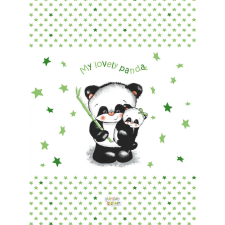 Panda Babastar merev pelenkázó lap 50*80 cm - zöld panda és mamája pelenkázó matrac