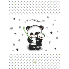 Panda Babastar puha pelenkázó lap 50*70 cm - szürke panda és mamája pelenkázó matrac