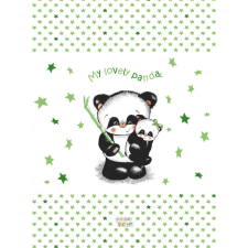Panda Babastar puha pelenkázó lap 50*70 cm - zöld panda és mamája pelenkázó matrac