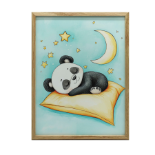PANDA FESTÉS VÁSZONRA PÁRNÁN KERET NÉLKÜL 50x70 CM PREMIUM VÁSZON grafika, keretezett kép