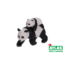Panda figura kölyökkel játékfigura