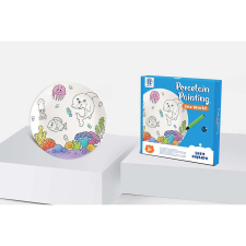 Panda Juniors Festhető porcelán tányér - vizi világ (1 tányér + 3 filctoll) kreatív és készségfejlesztő