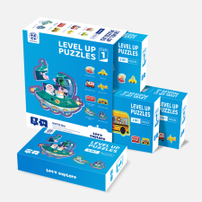 Panda Juniors - Level Up puzzle - 1 szint - 8 puzzle kreatív és készségfejlesztő
