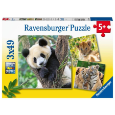 Panda, tigris és oroszlán 3x49 darabos puzzle puzzle, kirakós