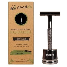 Pandoo Fém borotva fekete + borotvapengék 10 db eldobható borotva