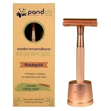 Pandoo fém borotva rózsaarany + borotvák 10 db eldobható borotva