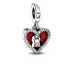 Pandora 793119C01 Piros szív és kulcslyuk dupla függő charm (Ag 925/1000, 2,41 g)