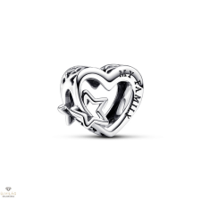 Pandora áttört családi szív és csillag charm - 792829C00 medál