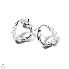 Pandora édeesvízi tenyésztett gyöngyös organikus karika fülbevaló - 293276C01 fülbevaló