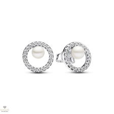 Pandora édesvízi tenyésztett gyöngyös pavé kör fülbevaló - 293154C01 fülbevaló