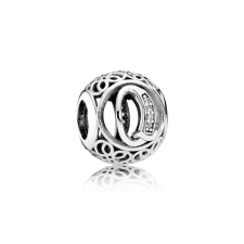  Pandora ékszer Q betű ezüst charm cirkóniával medál