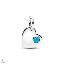 Pandora Gravírozható Szív capri kék kristállyal charm - 794295C12 medál