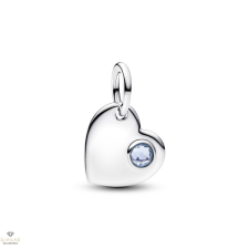 Pandora Gravírozható Szív kék kristállyal charm - 794295C03 medál