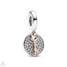 Pandora kéttónusú boldogság kulcsa dupla függő charm - 783236C01 egyéb ékszer