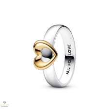Pandora kéttónusú szív gyűrű 50-es méret - 162504C00-50 gyűrű