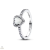 Pandora Kiemelt fehér szív gyűrű 58-as méret - 198421C11-58